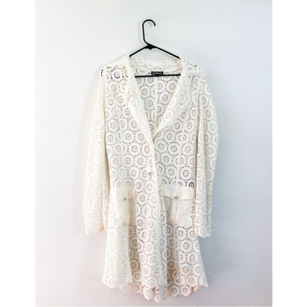 Royal Underground Cream Lace Trench Coat